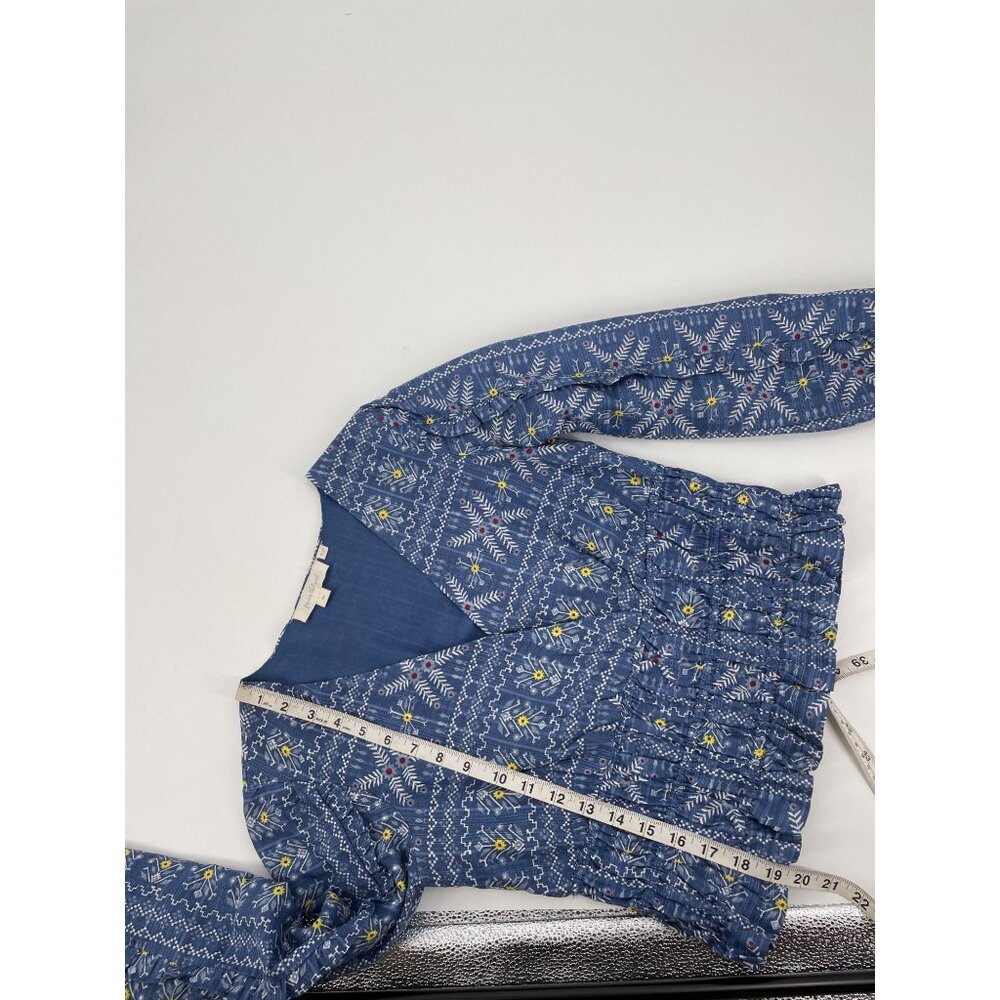 Anthropologie Forever That Girl Embroidered Smocked Blouse Top Womens XS Cottage - Picture 8 of 9